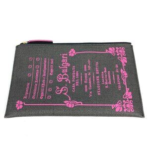 BVLGARI Logo S.Bulgari Bag Pouch Cluch Bag Clutch bag PVC/Leather gray/pink